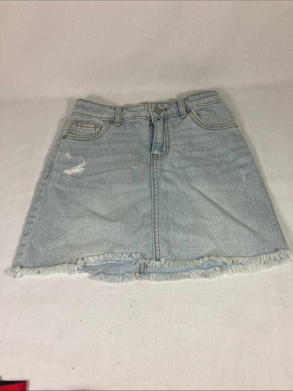 Cat & Jack Light Blue Distressed Denim Mini Skirt